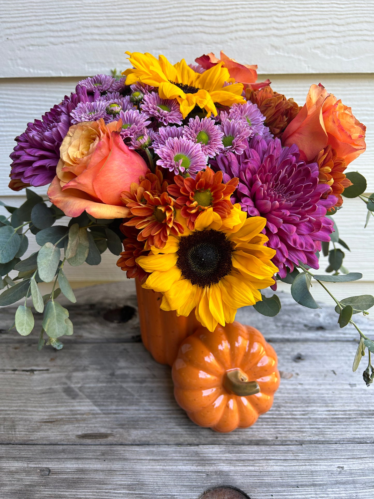 Orange Short Ceramic Pumpkin - Halcyon Thanksgiving